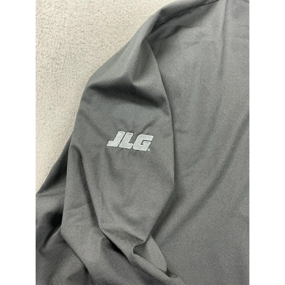 TravisMathew Jacket Mens Large Black Full Zip Golf Windbreaker‎ JLG Logo Stretch